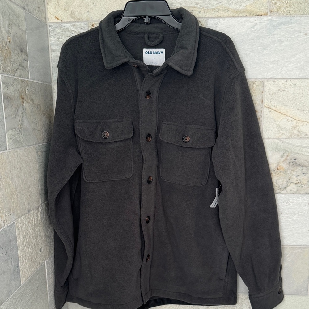 Old Navy Men's Grey Fleece Jacket
